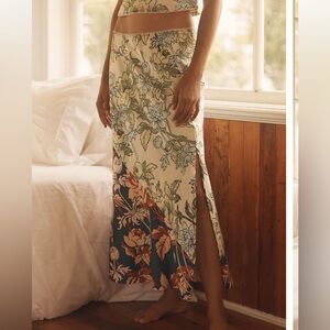 New Lyrebird Silky Side-Slit Slip Skirt, S